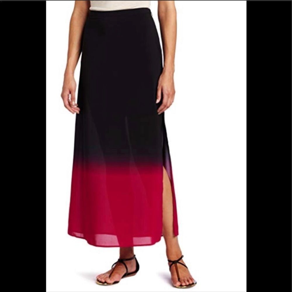 VINCE CAMUTO | Black to Pink Ombré Maxi Skirt Sz 2
